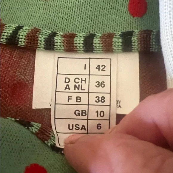 Missoni Green and Red Polka Dot A-Line Skirt - Picture 6 of 6